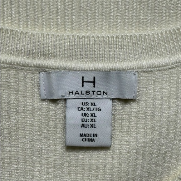 Halston Heritage Cream Ribbed Knit Tank Top Sleeveless Shell XL EUC - Picture 2 of 9